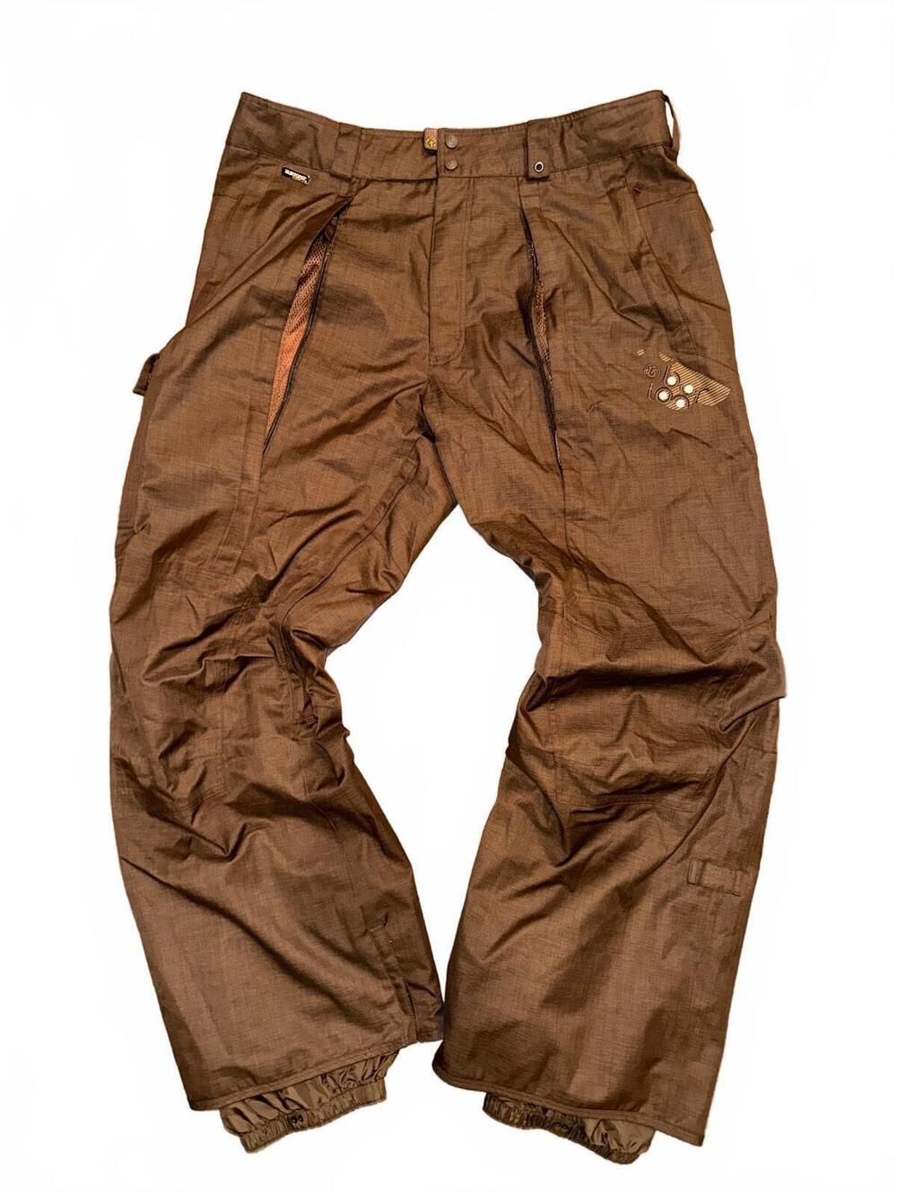 Burton Snowboard Pants Brown Shell Mesh Vents Mens XXL Ski Winter